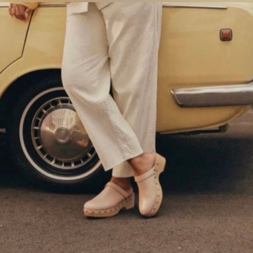 .J.Crew Blush Leather Platform Clogs - Size 8.5 - NWOT - Picture 2 of 9